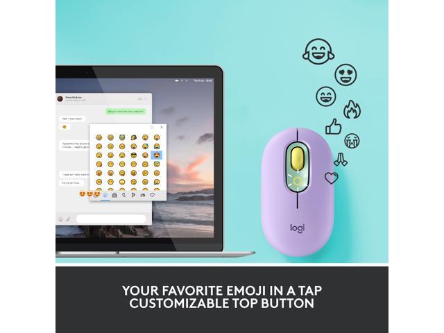 Logitech - POP Mouse WirelessBluetooth Optical Ambidextrous Mouse with Customizable Emojis - Wireless - Daydream Purple (Mint) - image 3