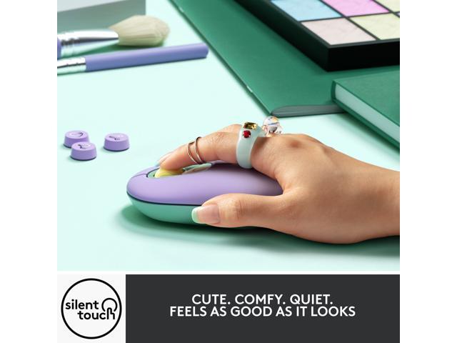 Logitech - POP Mouse WirelessBluetooth Optical Ambidextrous Mouse with Customizable Emojis - Wireless - Daydream Purple (Mint) - image 7