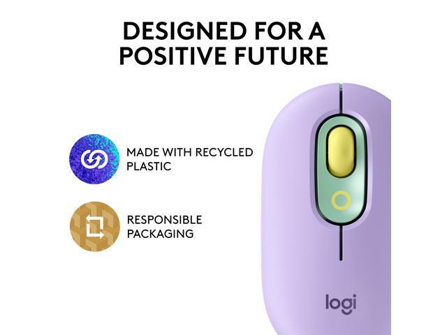 Logitech - POP Mouse WirelessBluetooth Optical Ambidextrous Mouse with Customizable Emojis - Wireless - Daydream Purple (Mint) - image 2