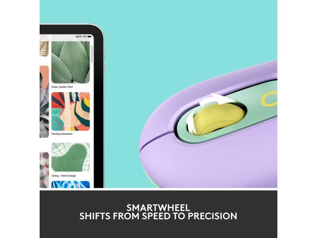 Logitech - POP Mouse WirelessBluetooth Optical Ambidextrous Mouse with Customizable Emojis - Wireless - Daydream Purple (Mint) - image 4