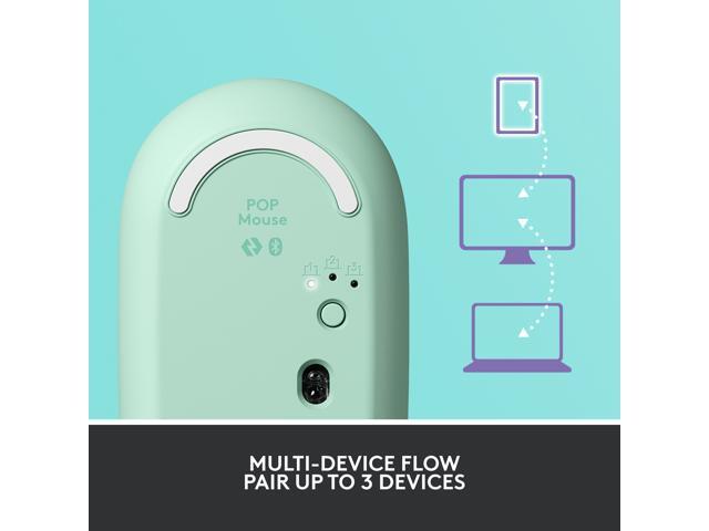 Logitech - POP Mouse WirelessBluetooth Optical Ambidextrous Mouse with Customizable Emojis - Wireless - Daydream Purple (Mint) - image 8