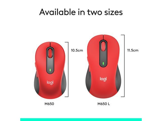 Logitech - Signature M650 L Full-size Wireless Optical Scroll Mouse with Silent Clicks - Wireless - Red - image 9