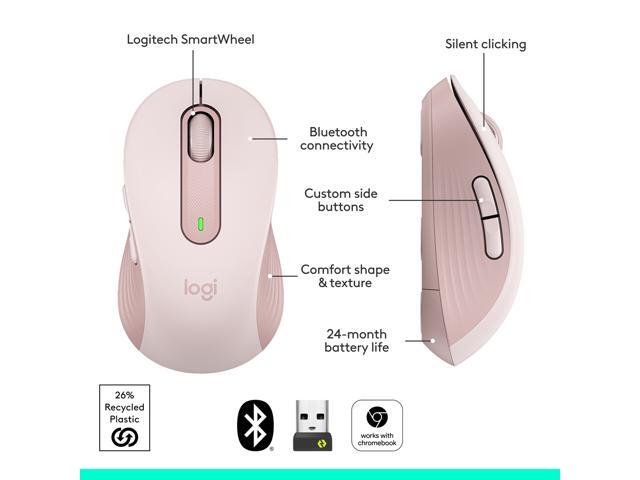 Logitech - Signature M650 Wireless Optical Mouse with Silent Clicks - Wireless - Rose - image 7
