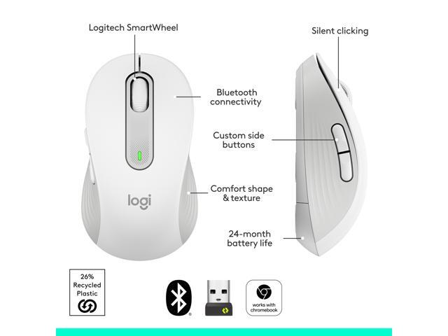 Logitech - Signature M650 Wireless Optical Mouse with Silent Clicks - Wireless - Off-White - image 7