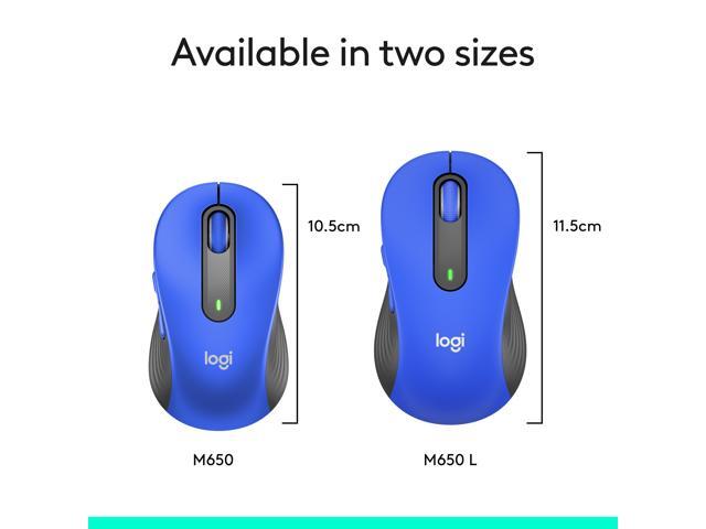 Logitech - Signature M650 L Full-size Wireless Optical Scroll Mouse with Silent Clicks - Wireless - Blue - image 9
