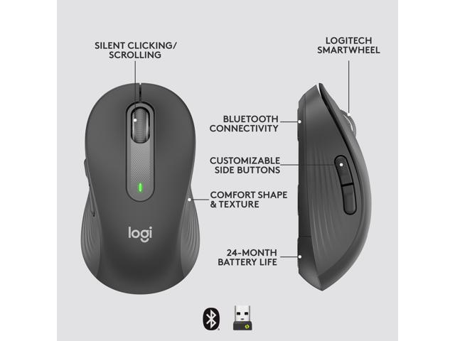 Logitech - Signature M650 L for Business Wireless Optical Mouse For Large Sized Hands - Wireless - Graphite - image 6