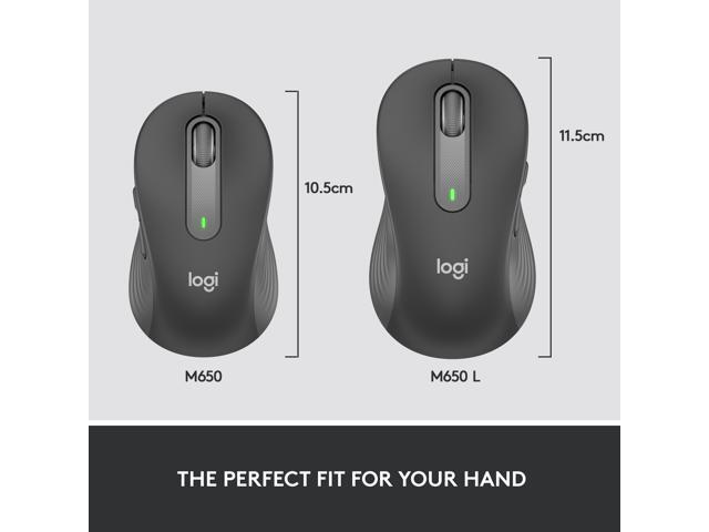 Logitech - Signature M650 L for Business Wireless Optical Mouse For Large Sized Hands - Wireless - Graphite - image 7