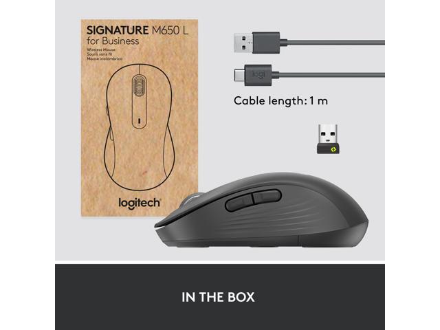 Logitech - Signature M650 L for Business Wireless Optical Mouse For Large Sized Hands - Wireless - Graphite - image 9