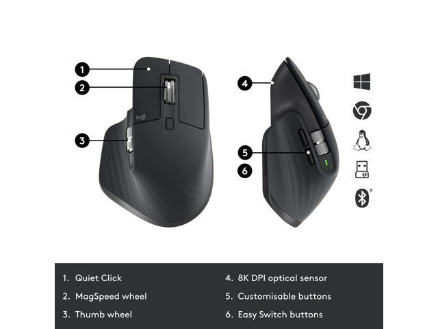 Logitech - MX MASTER 3S Bluetooth Edition for Business Performance Wireless Mouse - Wireless - Graphite - image 6