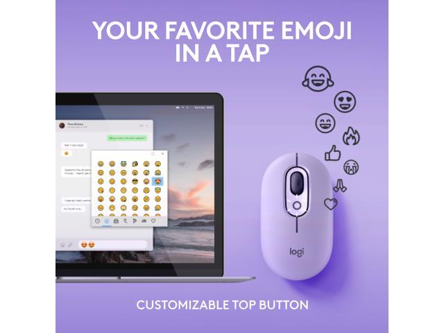 Logitech POP Mouse, Wireless Mouse with Customizable Emojis, SilentTouch Technology, Precision/Speed Scroll, Compact Design, Bluetooth,...