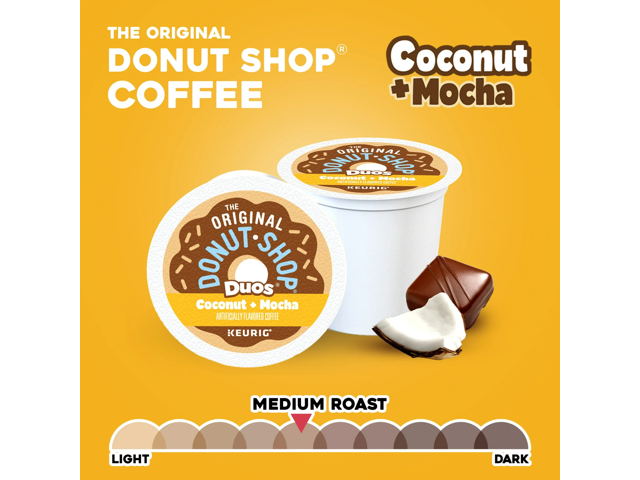 The Original Donut Shop Coconut + Mocha, Keurig Single-Serve K-Cup Pods, Flavored Medium Roast Coffee, 24 Count/Box