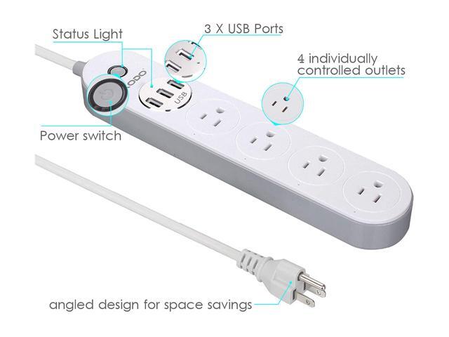 XODO WP4 Smart Power Strip - WiFi Surge Protector with 3 USB Ports and 4 Outlets - App Controlled Appliance - Time Schedule - No Hub Required -...