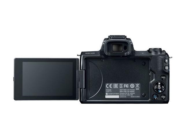 Canon EOS M50 Mirrorless Digital Camera with 15-45mm Lens + Flash + UV FLD CPL Filter Kit + Wide Angle & Telephoto Lens + Camera Case + Tripod +...