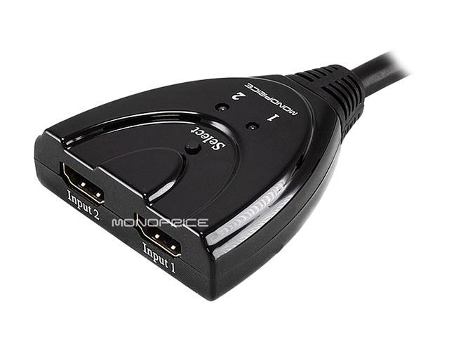 Monoprice Blackbird - 2x1 HDMI 1.4 Switch Pigtail, HDCP 1.4, 1080P@60hz