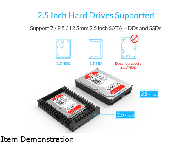 ORICO 2.5 SSD SATA to 3.5 Hard Drive Adapter Internal Drive Bay Converter Mounting Bracket Caddy Tray for 7 / 9.5 / 12.5mm 2.5 inch HDD / SSD with...
