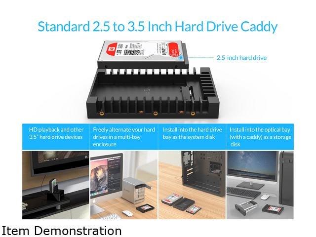 ORICO 2.5 SSD SATA to 3.5 Hard Drive Adapter Internal Drive Bay Converter Mounting Bracket Caddy Tray for 7 / 9.5 / 12.5mm 2.5 inch HDD / SSD with...