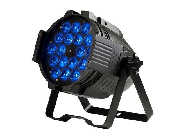 Monoprice Stage Wash PAR Stage Light (RGBWA-UV) 18 Watt, x 18 LED, 6-channel and 10-channel DMX modes - Stage Right Series