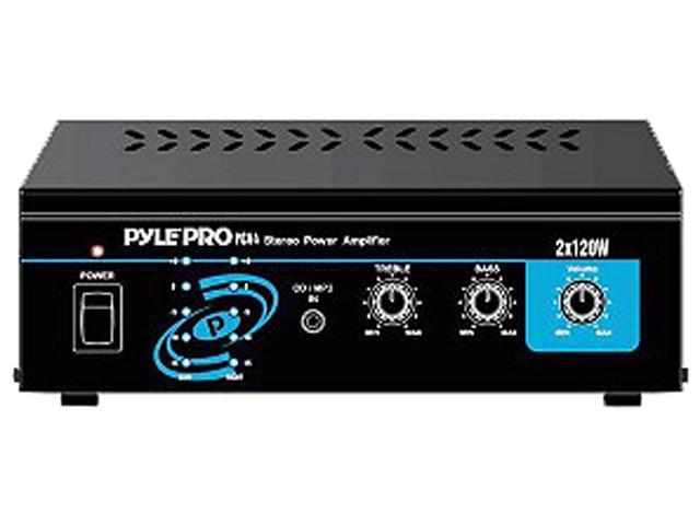 Pyle PCA4  Compact Home Audio Amplifier  Stereo Power Amp  AUX/MP3/RCA Input (2 x 120 Watt)