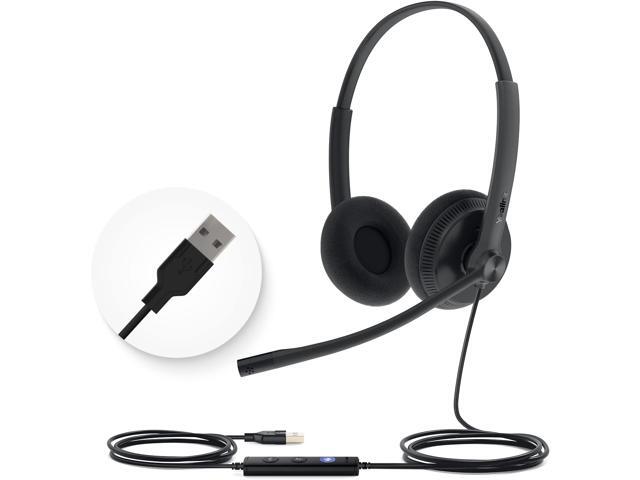Yealink UH34 Lite Noise Canceling On-Ear USB Wired Headset, Black