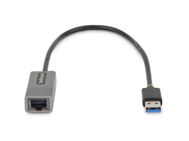 StarTech. com USB to Ethernet Adapter, USB 3.0 to 10/100/1000 Gigabit Ethernet LAN Adapter, 1ft/30cm Attached Cable, USB to RJ45 Adapter