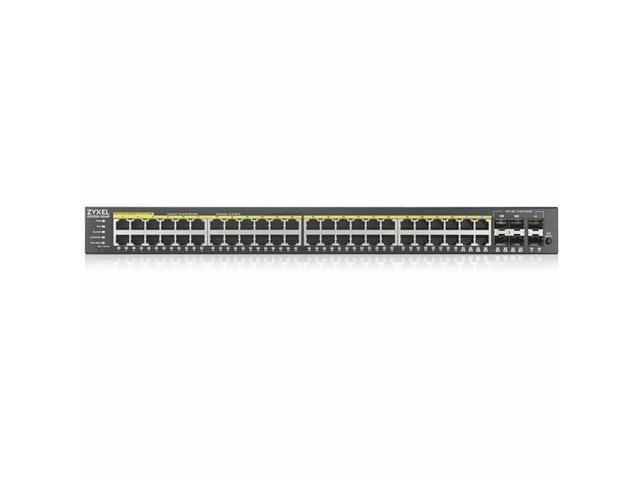 ZyXEL GS2220-50HP 48-Port Gigabit L2+ Managed and Nebula Pro Cloud Managed Switch, 48 PoE+ Ports at 375W with 4 SFP Uplinks