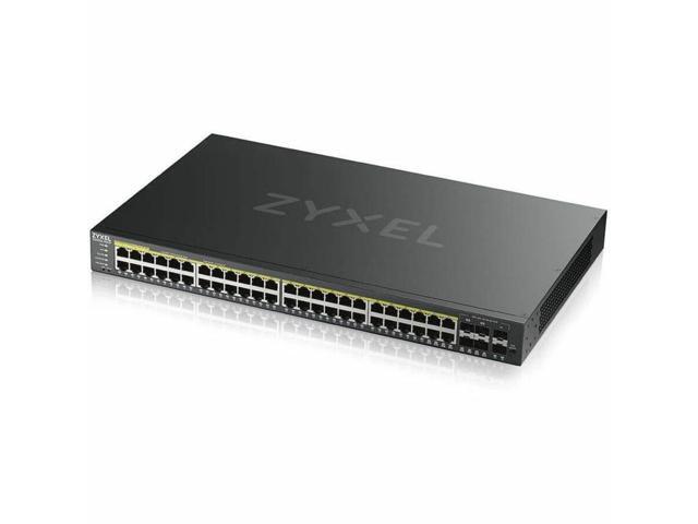 ZyXEL GS2220-50HP 48-Port Gigabit L2+ Managed and Nebula Pro Cloud Managed Switch, 48 PoE+ Ports at 375W with 4 SFP Uplinks