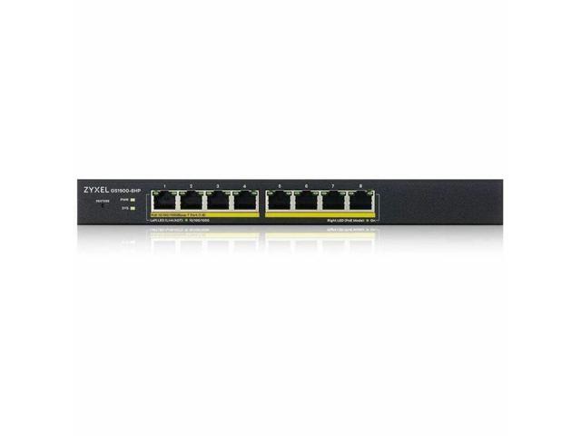 ZyXEL 8-Port Gigabit Smart Managed PoE Switch, 8 PoE+ Ports at 77W, Fanless, TAA Compliant, GS1900-8HPREV03F