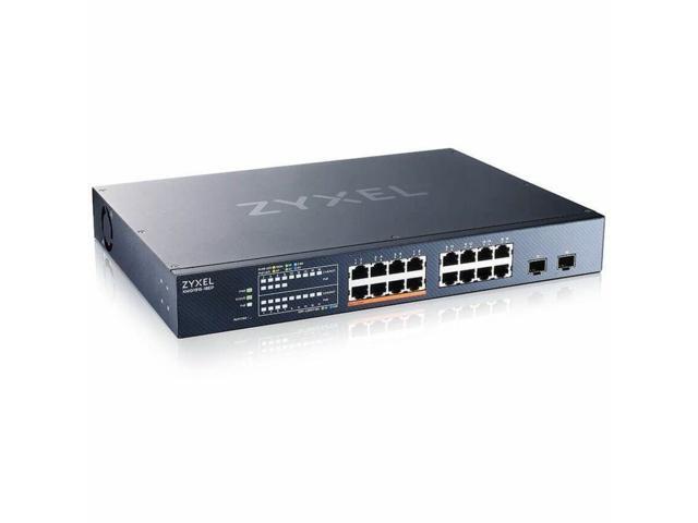 Zyxel XMG1915-18EP 16-Port 2.5G Multi-Gigabit Smart Nebula Cloud Managed PoE Switch with 2x 10G SFP+ Uplinks, 8 PoE+ / PoE++ Ports at 180W, Fanless