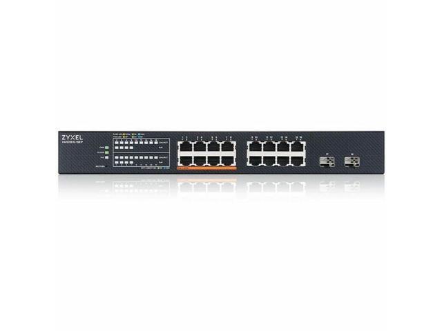 Zyxel XMG1915-18EP 16-Port 2.5G Multi-Gigabit Smart Nebula Cloud Managed PoE Switch with 2x 10G SFP+ Uplinks, 8 PoE+ / PoE++ Ports at 180W, Fanless