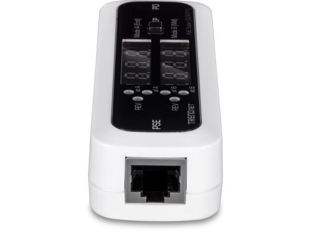 TRENDnet Inline PoE Tester, TC-NTP1, Tests 4PPoE, PoE+, PoE & Passive PoE Technology, Wattage, Voltage, Amperage, Polarity, LED Display,...