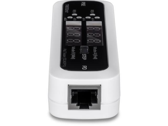TRENDnet Inline PoE Tester, TC-NTP1, Tests 4PPoE, PoE+, PoE & Passive PoE Technology, Wattage, Voltage, Amperage, Polarity, LED Display,...
