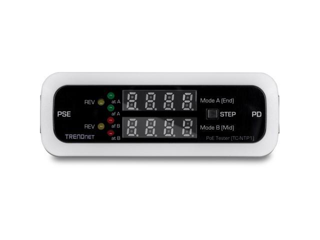 TRENDnet Inline PoE Tester, TC-NTP1, Tests 4PPoE, PoE+, PoE & Passive PoE Technology, Wattage, Voltage, Amperage, Polarity, LED Display,...