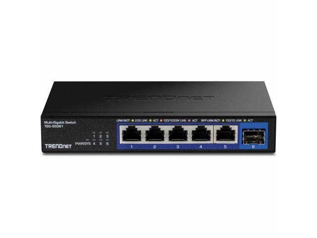 TRENDnet 6-Port 2.5G Unmanaged Switch with 10G SFP+ Port, 5 Ports - 2.5 Gigabit Ethernet, 10 Gigabit Ethernet - 2.5GBase-T, 10GBase-X - 2 Layer...