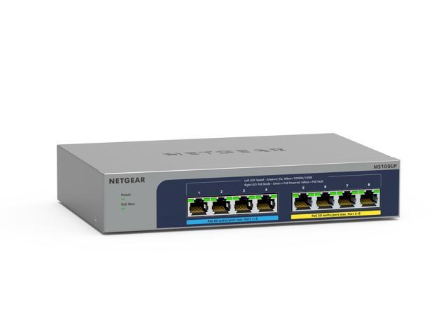 Netgear 8-Port Multi-Gigabit (2.5G) Ultra60 PoE++ Ethernet Plus Unmanaged Switch, MS108UP-100NAS