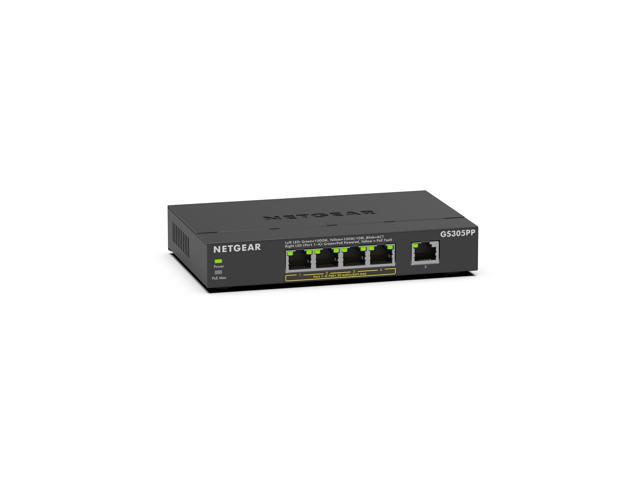 Netgear GS305PP 5-Port Gigabit Ethernet SOHO Unmanaged Switch with 4-Ports PoE+ (83W), GS305PP-300NAS