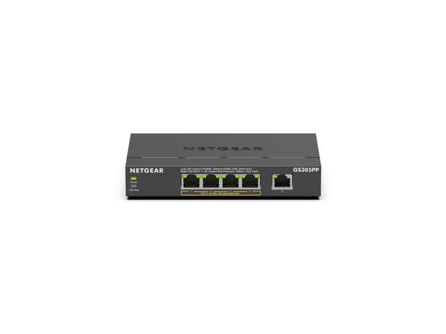 Netgear GS305PP 5-Port Gigabit Ethernet SOHO Unmanaged Switch with 4-Ports PoE+ (83W), GS305PP-300NAS