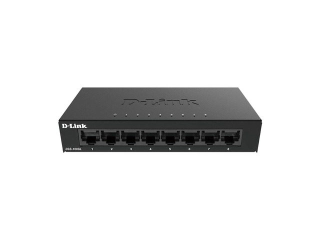 D-Link DGS-108GL 8-Port Gigabit Unmanaged Switch for Home & Small Business - Plug & Play DGS-108GL