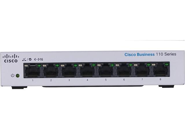 Cisco Business CBS110-8T-D Unmanaged Switch 8 Port GE Desktop Ext PS Limited Lifetime Protection (CBS110-8T-D-NA)