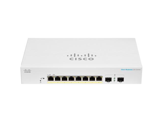 Cisco Business CBS220-8P-E-2G Ethernet Switch, 8 Ports - Manageable - Gigabit Ethernet - 10/100/1000Base-T, 1000Base-X - 2 Layer Supported