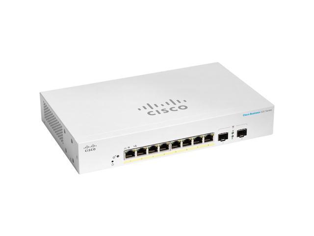 Cisco Business CBS220-8P-E-2G Ethernet Switch, 8 Ports - Manageable - Gigabit Ethernet - 10/100/1000Base-T, 1000Base-X - 2 Layer Supported
