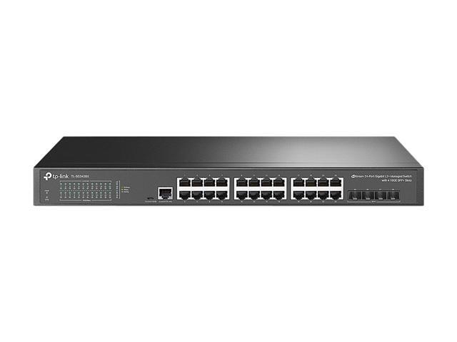 TP-Link TL-SG3428X 24 Port Gigabit Switch, 4 x 10GE SFP+ Slots L2+ Smart Managed Omada SDN Integrated IPv6 Static Routing Support QoS,...