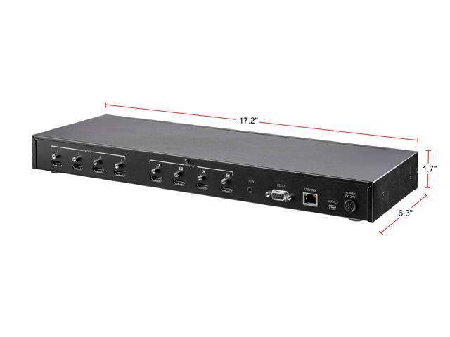 StarTech VS424HD4K60 4x4 HDMI Matrix Switch w/ Audio & Ethernet Control, 4K 60Hz