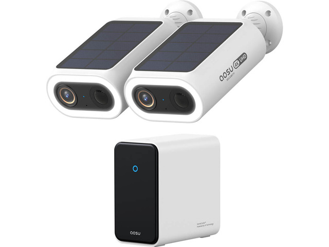 Aosu C8S2EA11 SolarCam P1 Max Outdoor 4K Wireless Surveillance Cameras with aosuCortex System