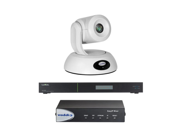 Vaddio EasyIP 20 Mixer Base Kit Video Conferencing System - Includes Mixer Switch & PTZ Camera - White - 999-30231-000W