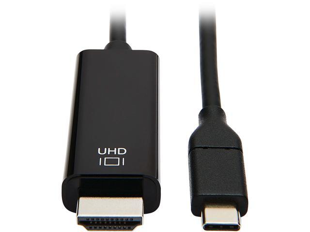 Tripp Lite U444-006-H4K6BE USB-C to HDMI Adapter, M/M, Black, 6 ft. - 5.91 ft HDMI/Thunderbolt 3 A/V Cable for Smartphone, Projector, Chromebook.