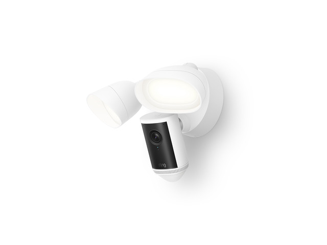 Ring Floodlight Cam 4K Pro (2nd Gen), Wired, 4K Video, 10x Zoom, 3D Motion Detection, 2000 Lumen Floodlight, Wi-Fi 6, White