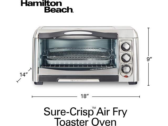 Hamilton Beach 31323 Stainless Steel Air Fryer Countertop Toaster Oven with Large Capacity, Fits 6 Slices or 12" Pizza, 4 Cooking Functions for...