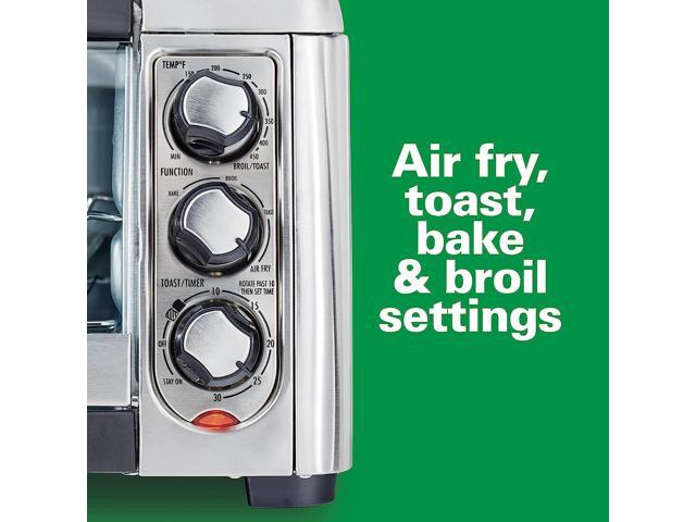 Hamilton Beach 31323 Stainless Steel Air Fryer Countertop Toaster Oven with Large Capacity, Fits 6 Slices or 12" Pizza, 4 Cooking Functions for...
