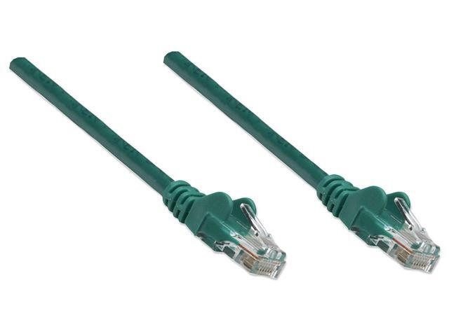 Intellinet Network Cable, Cat5e, UTP, RJ45 Male / RJ45 Male, 14 ft., Green