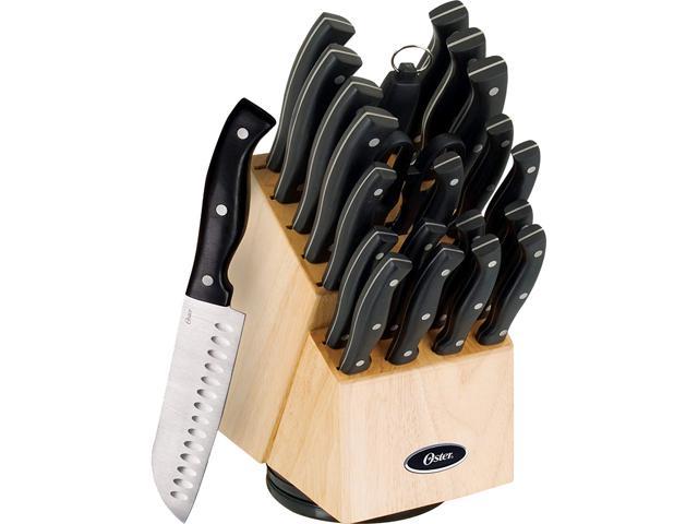 Photos - Kitchen Knife Oster 70555.22 Winsted 22-Piece Cutlery Block Set, Brushed Satin 